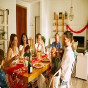 familia celebra navidad