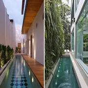 Las piletas estrechas son perfectas para patios y jardines pequeños