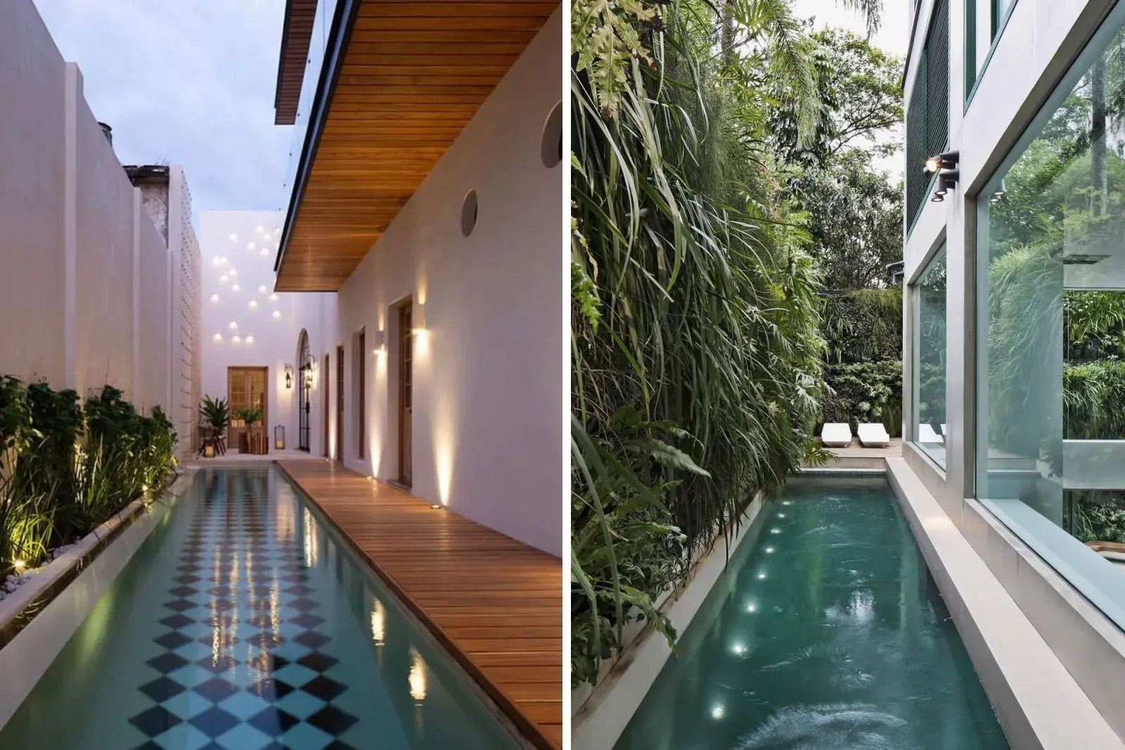 Las piletas estrechas son perfectas para patios y jardines pequeños