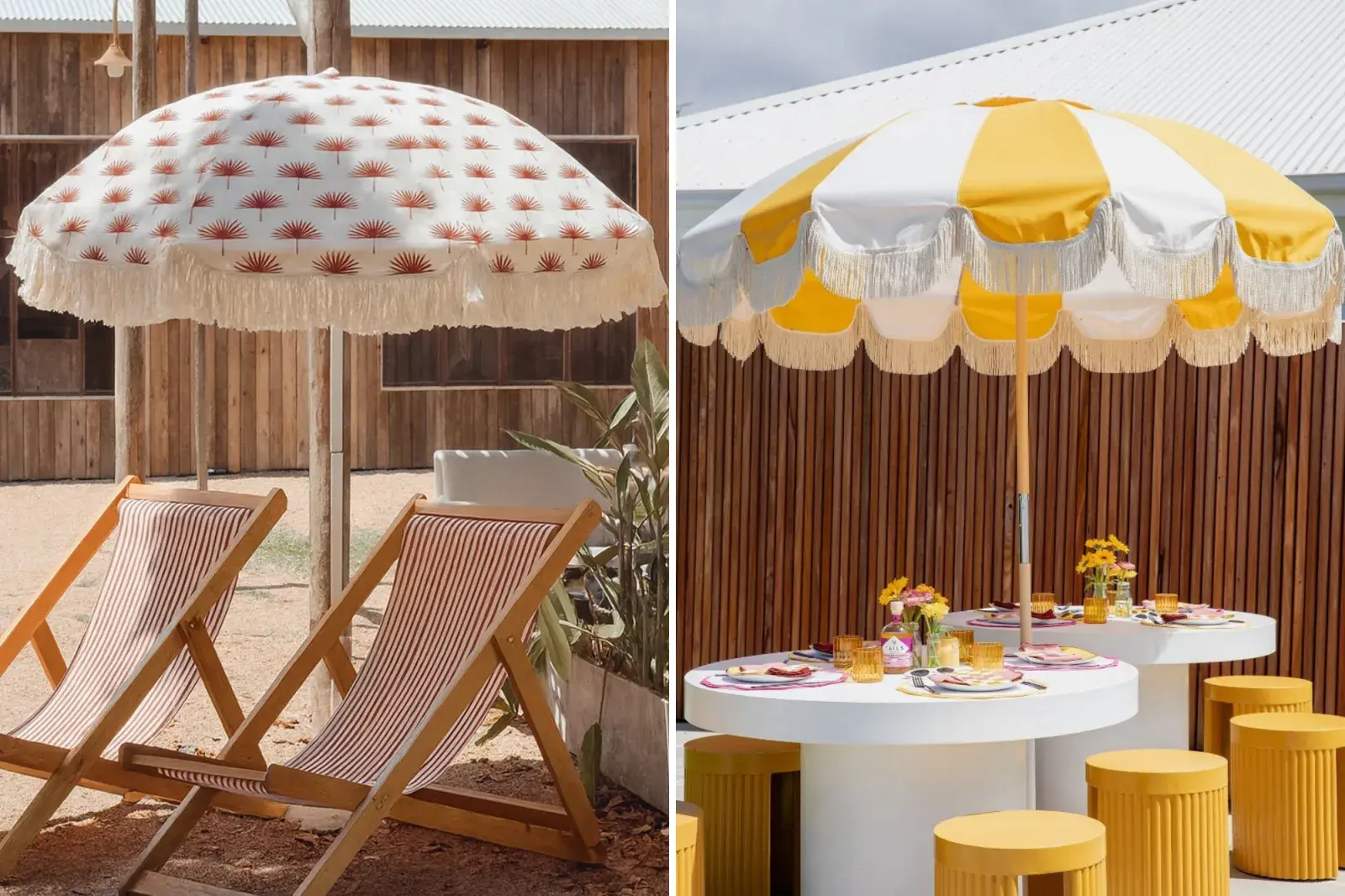 La tendencia para el verano 2026 en piletas: sombrillas con flecos