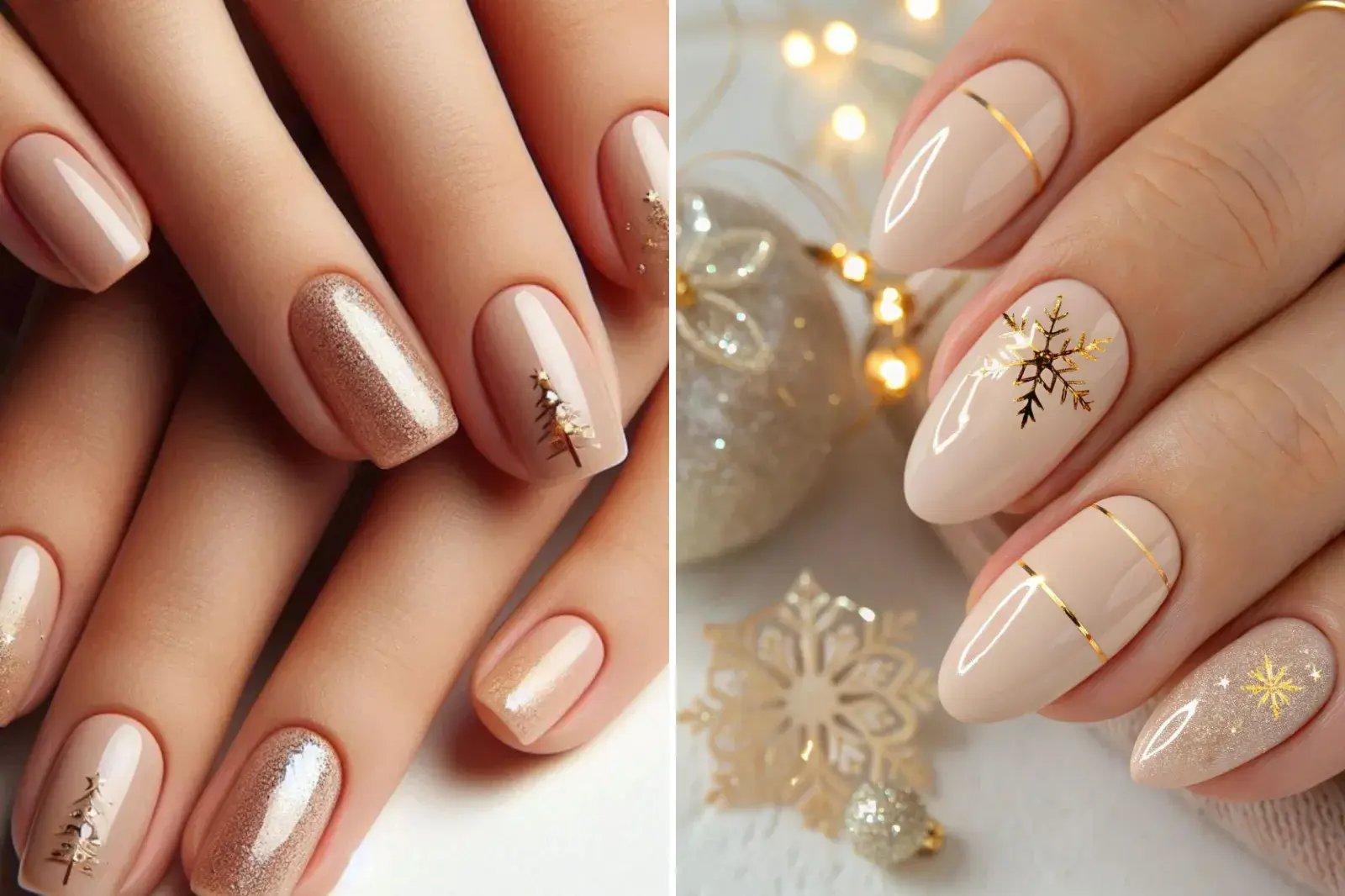 Uñas minimalistas pero festivas: 10 ideas fáciles para Navidad y Año Nuevo.
