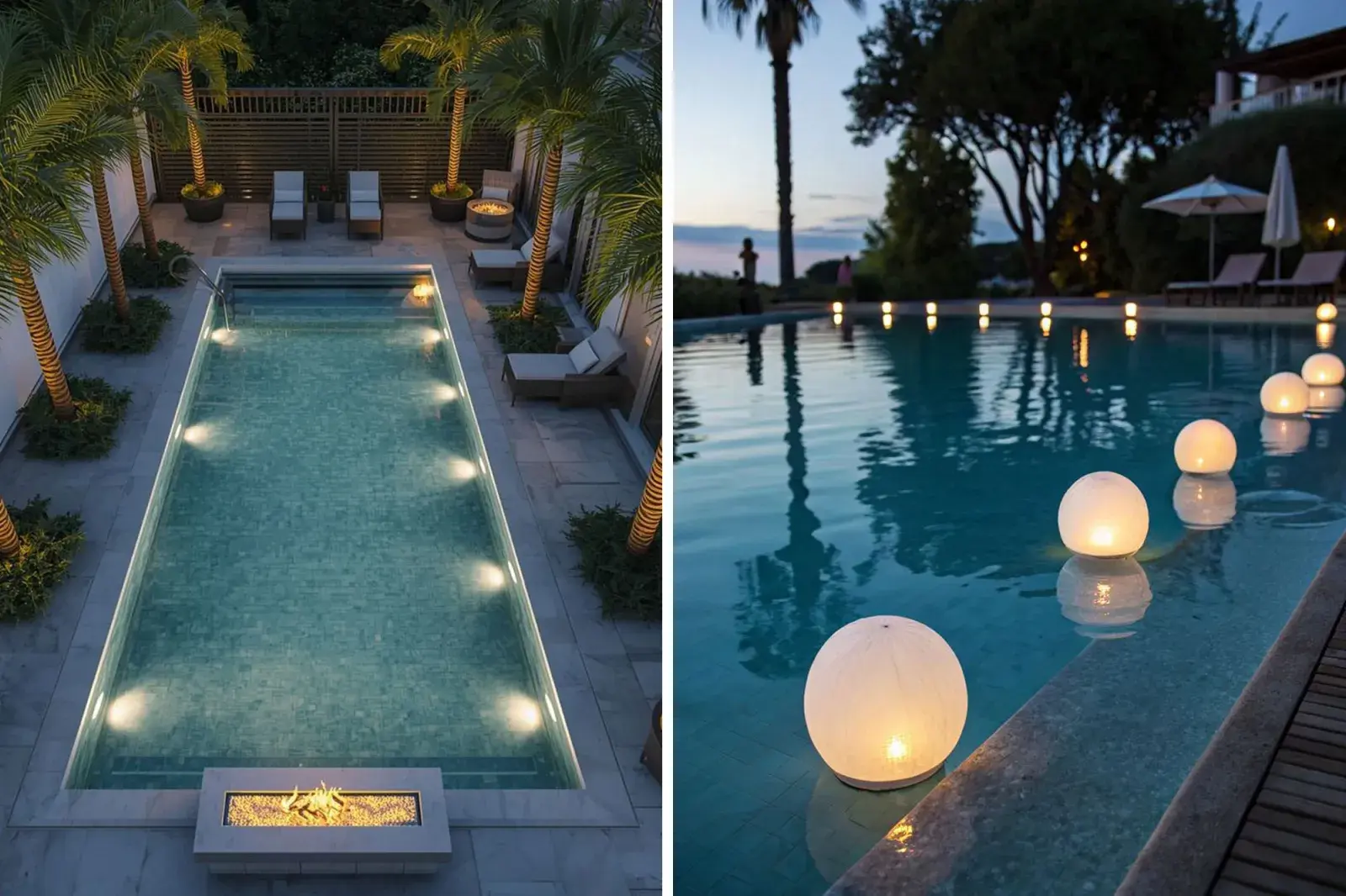 Cuando baja el sol, la pileta puede convertirse en la gran protagonista del jardín.