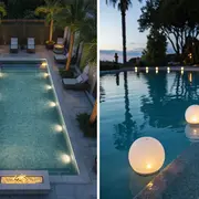 Cuando baja el sol, la pileta puede convertirse en la gran protagonista del jardín.