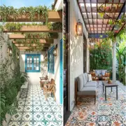 Mini patios con baldosas calcáreas: un estilo diferente para tu espacio exterior