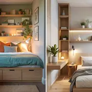 Transformar un dormitorio compacto en un espacio funcional —y que además parezca más grande— es totalmente posible si se combinan muebles multifuncionales