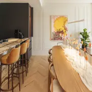 Formas orgánicas en el comedor envolvente de Julia Saramaga y Cristela Caviglia.