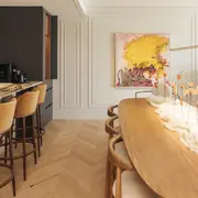 Formas orgánicas en el comedor envolvente de Julia Saramaga y Cristela Caviglia.