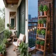 Foto de deco en balcón pequeño.