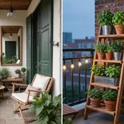 Foto de deco en balcón pequeño.