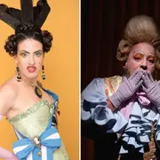 Comedias, musicales y dramas... todo para ver buen teatro en Buenos Aires. En la foto: Bárbaro Massó y Ariel Mele en La Intrigante.