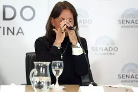 Marina Charpentier, madre del cantante Chano Charpentier, en la jornada de reflexión y debate a 11 años de la Ley de Salud Mental y Adicciones en el Senado la Nación