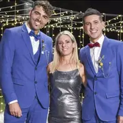 Leo y Mati se casaron; están junto a Bárbara, gestante de Bastian.