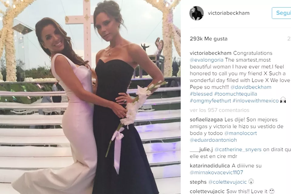 Eva Longoria se casó con un diseño de Victoria Beckham! - Ohlalá