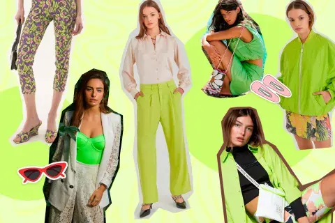 1. Calzas estampadas (Las Pepas) 2. Pantalón verde (Kosiuko) 3. Top y falda de cuero (Jazmín Chebar) 4. Chaqueta (Kosiuko) 5. Body (Naíma) 6. Camisa oversize (Guillermina Regalado) 1. Calzas estampadas (Las Pepas) 2. Pantalón verde (Kosiuko) 3. Top y falda de cuero (Jazmín Chebar) 4. Chaqueta (Kosiuko) 5. Body (Naíma) 6. Camisa oversize (Guillermina Regalado)