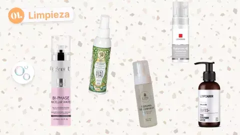 IDRAET, Agua micelar - BOTI K Agua micelar de azahar - LIPA, espuma de limpieza - LIDHERMA, gel de limpieza con hialuronico - THE CHEMIST LOOK, Emulsión limpiadora IDRAET, Agua micelar - BOTI K Agua micelar de azahar - LIPA, espuma de limpieza - LIDHERMA, gel de limpieza con hialuronico - THE CHEMIST LOOK, Emulsión limpiadora
