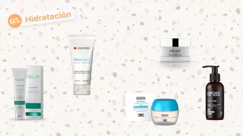 EXIMIA, Hydra mat - LIDHERMA, Face cream - IDRAET Gel hidratante - ISDIN, Ureadin Cream - THE CHEMIST LOOK, Crema hidratante EXIMIA, Hydra mat - LIDHERMA, Face cream - IDRAET Gel hidratante - ISDIN, Ureadin Cream - THE CHEMIST LOOK, Crema hidratante