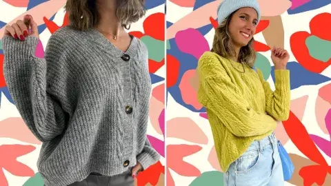 Cardigan gris y suéter lima, Goga Shop Cardigan gris y suéter lima, Goga Shop