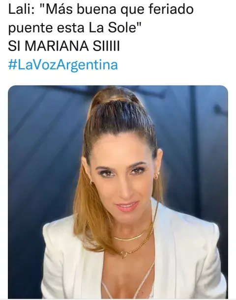 Lali elogió el look de La Sole con una divertida metáfora. Lali elogió el look de La Sole con una divertida metáfora.