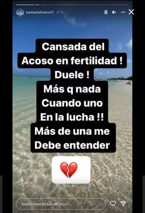 La modelo -que atravesó varios tratamientos fallidos- expresó en sus redes el dolor que le provocaron ciertos comentarios en más de una oportunidad. La modelo -que atravesó varios tratamientos fallidos- expresó en sus redes el dolor que le provocaron ciertos comentarios en más de una oportunidad.