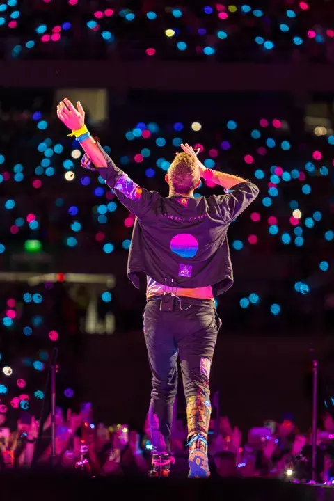 Chris Martin, el frontman de Coldplay durante su primer show en Buenos Aires. Chris Martin, el frontman de Coldplay durante su primer show en Buenos Aires.