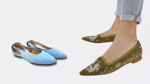 Ballerina Urbana de Le Loup en celeste - Ballerina de cuero gamuzado de Aurora Alfonso en verde Ballerina Urbana de Le Loup en celeste - Ballerina de cuero gamuzado de Aurora Alfonso en verde
