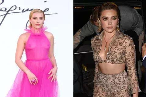 Florence Pugh con sus dos looks nude.