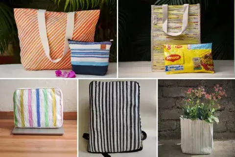 Todos sus productos son realizados con desperdicios plásticos. Todos sus productos son realizados con desperdicios plásticos.
