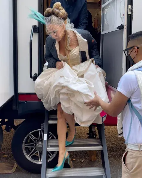 Sarah Jessica Parker en el rodaje de And Just Like That Sarah Jessica Parker en el rodaje de And Just Like That