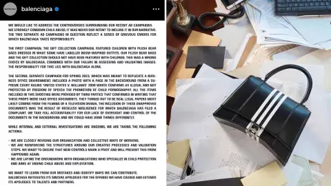 Balenciaga envuelta en un escándalo Balenciaga envuelta en un escándalo