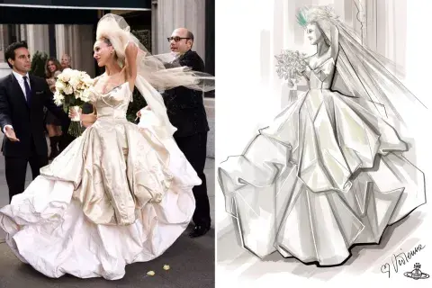 El diseño de Vivienne Westwood para el vestido de Carrie. El diseño de Vivienne Westwood para el vestido de Carrie.