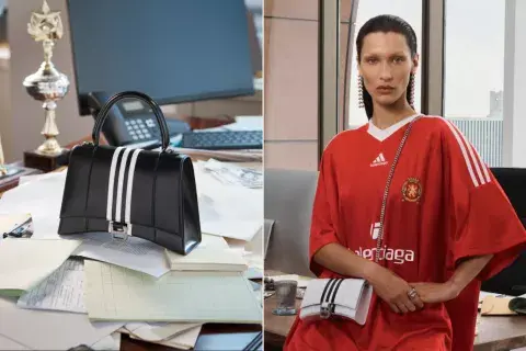 Bella Hadid para la colección de Balenciaga x adidas. Bella Hadid para la colección de Balenciaga x adidas.
