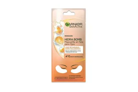Para los ojos cansados, las mascarillas de Garnier. Tenés dos opciones: una con forma de anteojos para hidratar profundamente y otra con vitamina C para luchar contra bolsas, ojeras y tono apagado. Hidrabomb Jugo de Naranja y ácido hialurónico. Precio $588 Para los ojos cansados, las mascarillas de Garnier. Tenés dos opciones: una con forma de anteojos para hidratar profundamente y otra con vitamina C para luchar contra bolsas, ojeras y tono apagado. Hidrabomb Jugo de Naranja y ácido hialurónico. Precio $588