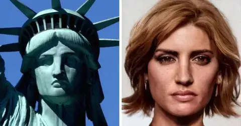 La estatua de la libertad.