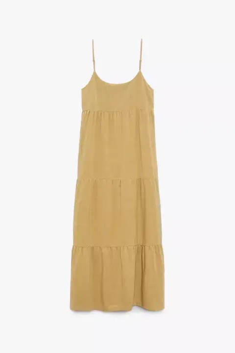 Vestido midi de lino - Zara Vestido midi de lino - Zara
