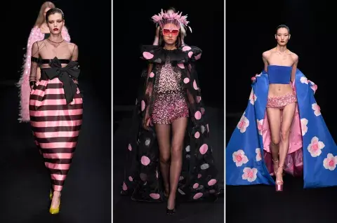 En tanto estampados, hubo diseños con los lunares, las rayas y las flores de diseño grande.