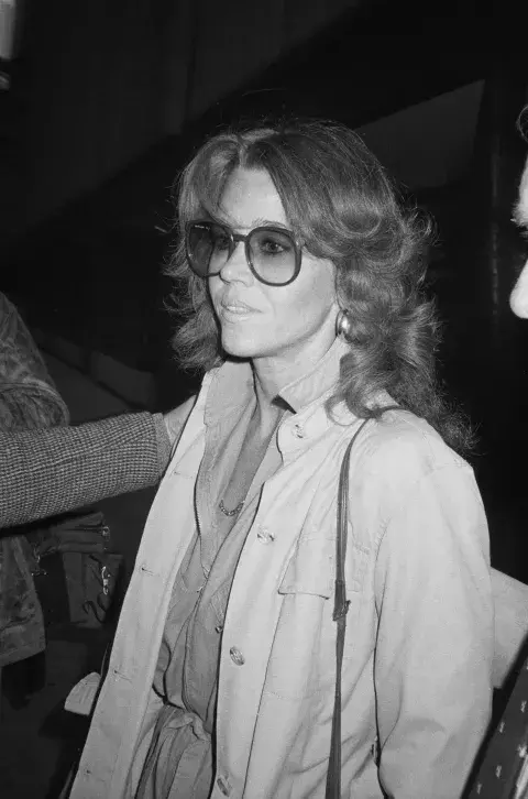Jane Fonda en los 80 con maxigafas Jane Fonda en los 80 con maxigafas