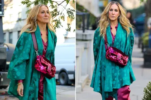 Sarah Jessica Parker durante el rodaje de And Just Like That. Sarah Jessica Parker durante el rodaje de And Just Like That.