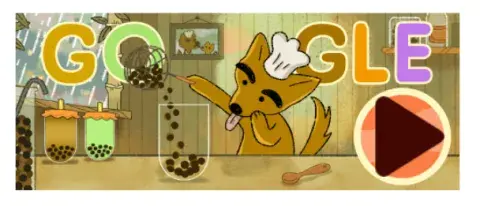 El doodle interactivo de Google, en homenaje al té de burbujas. El doodle interactivo de Google, en homenaje al té de burbujas.