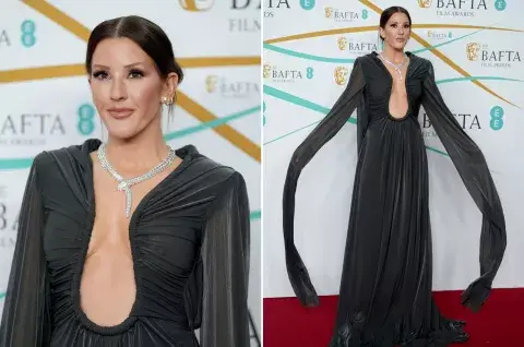 Ellie Goulding llevó unas extrañas mangas XL. Ellie Goulding llevó unas extrañas mangas XL.
