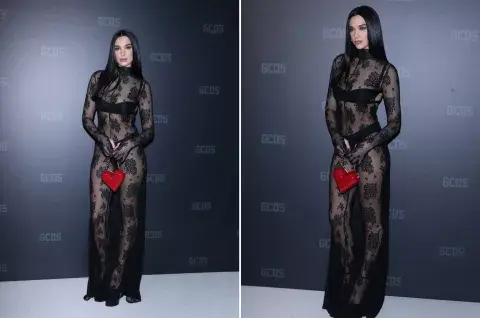 Dua Lipa la rompe con su look en la Semana de la Moda de Milán. Dua Lipa la rompe con su look en la Semana de la Moda de Milán.