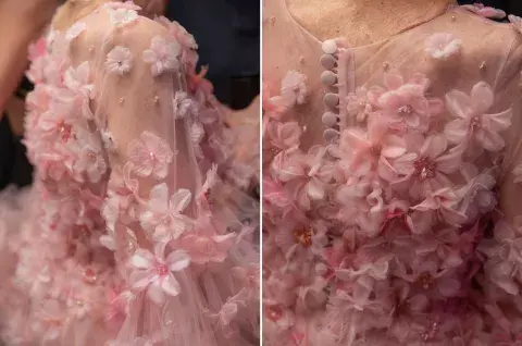 Detalles del vestido que usó Marta Minujín durante su cumpleaños. Detalles del vestido que usó Marta Minujín durante su cumpleaños.