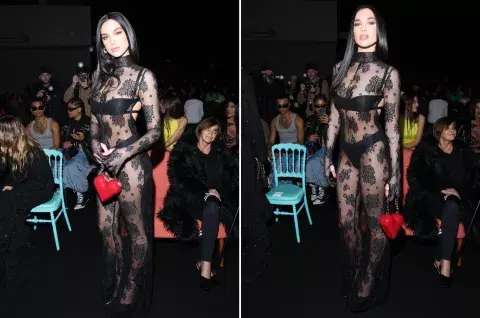 Dua Lipa durante el desfile de GCDS. Dua Lipa durante el desfile de GCDS.