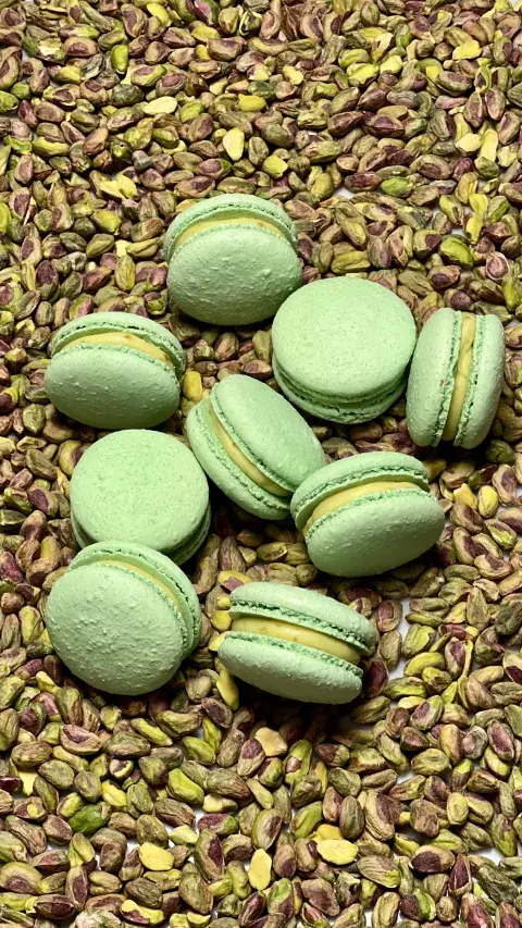 Macarons de pistachos de Roma. Macarons de pistachos de Roma.