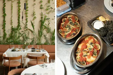 Los conchiglioni rellenos con ricota de almendra y espinaca son uno de los platos estrella de Amador Los conchiglioni rellenos con ricota de almendra y espinaca son uno de los platos estrella de Amador