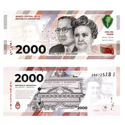 El nuevo billete de 2.000 pesos. El nuevo billete de 2.000 pesos.