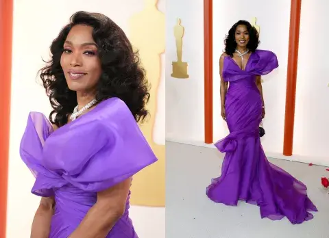 Angela Bassett y la elegancia del violeta. Angela Bassett y la elegancia del violeta.