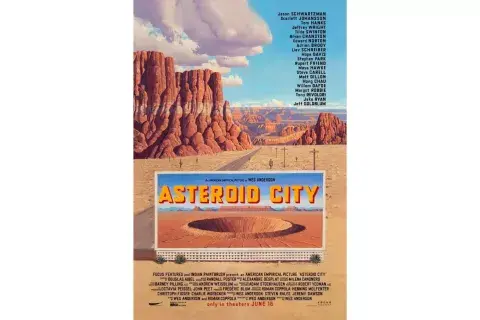 El afiche oficial de Asteroid City. El afiche oficial de Asteroid City.