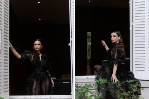 El vestido de Celeste Cid es de Fabián Zitta. El vestido de Celeste Cid es de Fabián Zitta.