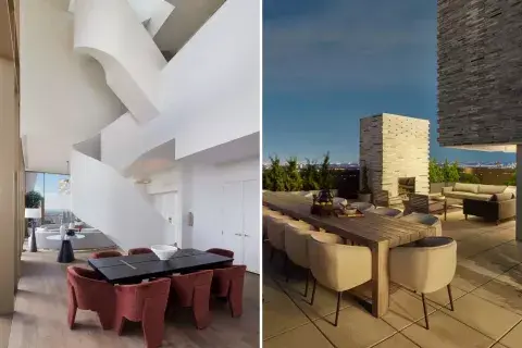 El penthouse cuenta con 325 metros cuadrados entre terrazas y balcones en los tres niveles.