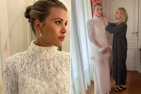 Sofia eligió un diseño de dos piezas y con pedrería para el festejo preboda. Sofia eligió un diseño de dos piezas y con pedrería para el festejo preboda.